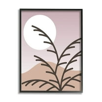 Modern Pastel Moon Branches Botanical & Floral Graphic Art Black Framed Art Print Wall Art