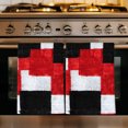 thumbnail image 1 of Modern Patchwork Texture Kitchen Towels Set of 4, Abstract Blocks Geometric Red Black Absorbent Dish Towels for Kitchen, Microfiber Hand Towel, Quick Drying Tea Towel for Cleaning Dishcloths, 1 of 7