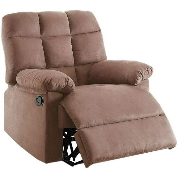Modern Peat Microfiber Recliner Chair with Square Tufting Back