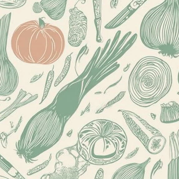 Modern Peel and Stick Wallpaper 17.7in x 9.8ft Vintage Vegetable Pumpkin Onion Tomato Herbs Pastel Colors Wall Mural Self-Adhesive Removable Wall Paper for Kitchen Cabinet Renter Friendly