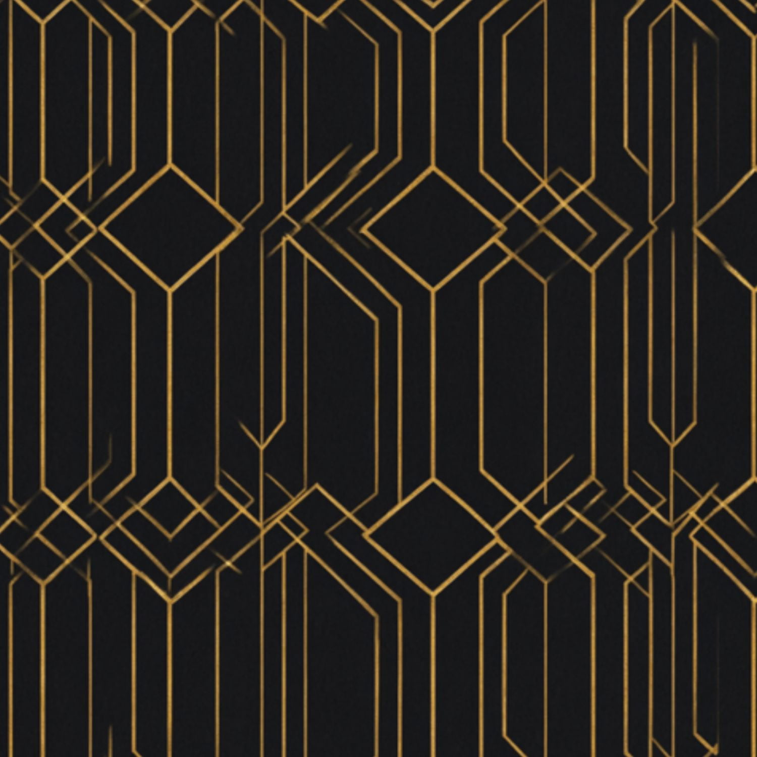 Modern Peel and Stick Wallpaper 23.6in x 9.8ft Geometric Art Deco Golden Lines Black Contact Paper Vinyl Waterproof Self Adhesive Wall Paper for Bedroom Shelf Cabinet Renter Friendly