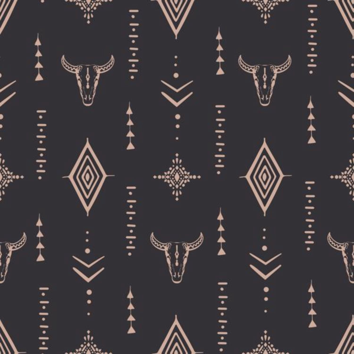 Peel And Stick Wallpaper | Boho Geometric Beige & Rusty Red | Removable Self-Adhesive For Walls, Cabinets, Furniture - View #2