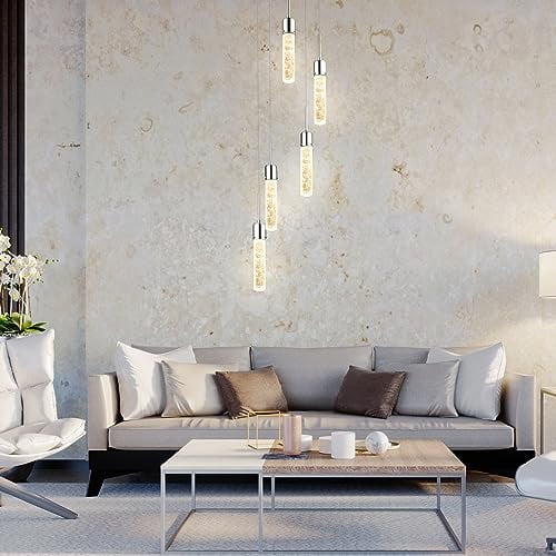 Mini Crystal Pendant Light - Gold Finish, K9 Crystals, For Kitchen Island, Bathroom, Bedroom