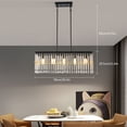 thumbnail image 1 of Modern Pendant Light Rectangle Crystal Chandelier Dining Room Lighting Fixture, 1 of 10