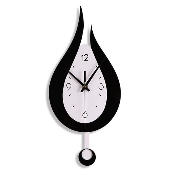 Modern Pendulum Acrylic Waterdrop Wall Clock Battery Operated Hanging Decoration