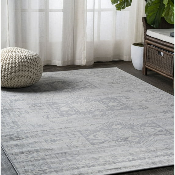 JONATHAN Y MODERN PERSIAN 8 x 10 Area Rug, Vintage - Light Gray, MDP107C-8