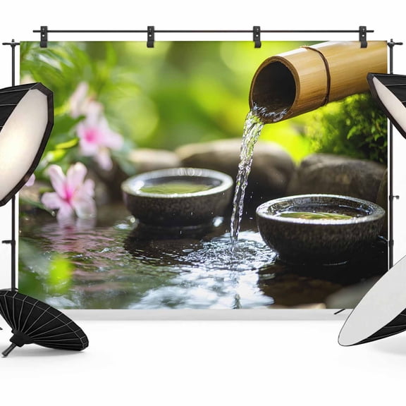 Modern Photography Backdrop 7x5FT, Country Flowing Water Stone Forest Photo Backdrops, Background for Photography Studio Photo Studio Background, Back Drop for Photoshoot