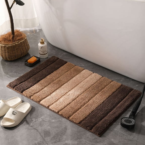 Modern Piano Key Floor Mat | Artistic Black & White Design, Soft Flocked Non-Slip Rug for Bathroom, Entryway, Living Room