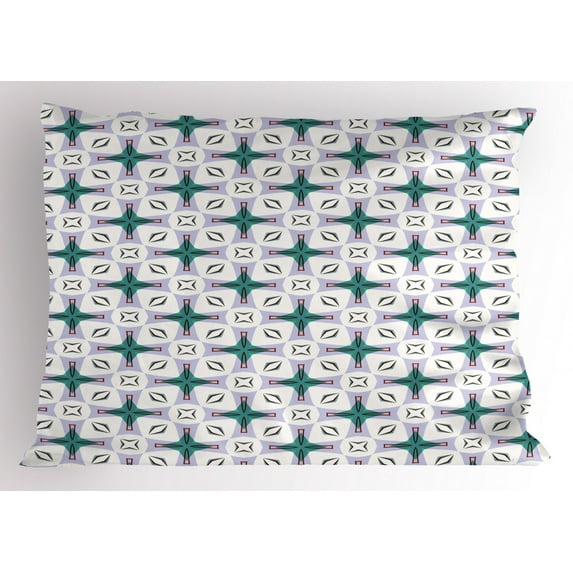 Modern Pillow Sham Abstract Composition of Geometrical Shapes in Pastel Colors Contemporary Design, Decorative Standard Size Printed Pillowcase, 26 X 20 Inches, Multicolor, by Ambesonne