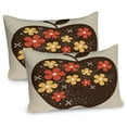 thumbnail image 1 of Modern Pillow Sham Set of 2, Vector Design of a Wooden Like Apple with Floral Details Art, Quality Microfiber Bedding Item for All Seasons, 26" x 20", Dark Brown Marigold, by Ambesonne, 1 of 1