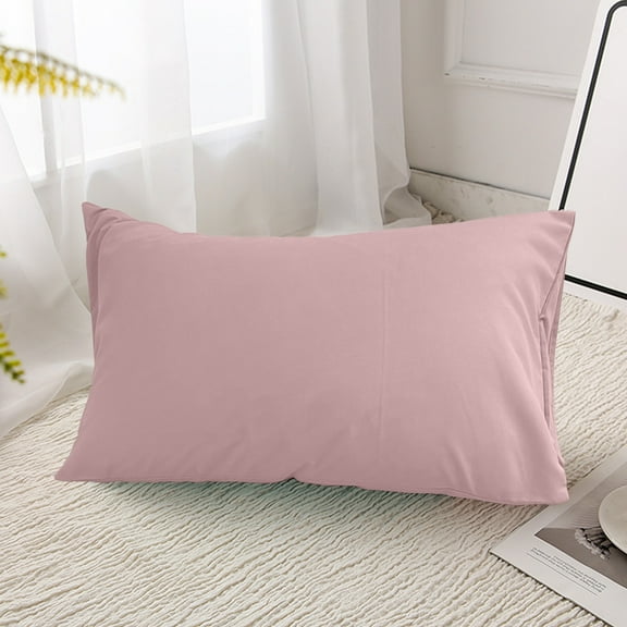 Modern Pillowcase Washed Polyester Pillow Cover - 29.1" x 18.9" - Breathable Soft Comfortable, Solid Color Selection Zip Closure, Pink, JASKFLY
