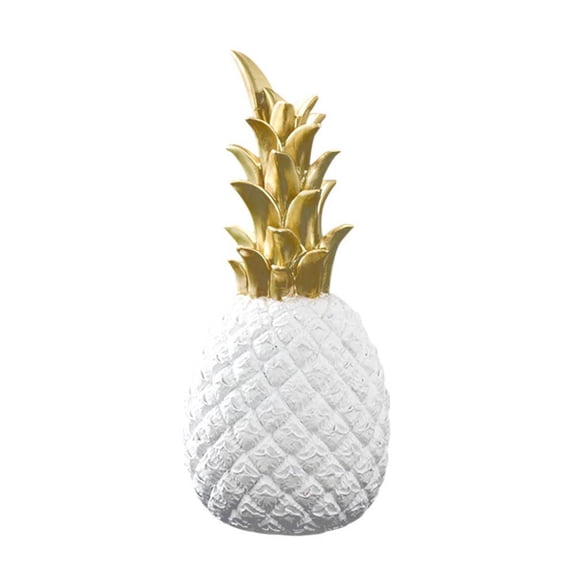 Modern Pineapple Shaped Figurine Gold Black Pineapple Crafts Miniatures Gift For Vintage Home Decoration Accessories Maison,White,L