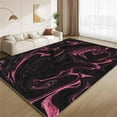 thumbnail image 1 of Modern Pink/Black Abstract Texture Living Room Area Rug Ft Stylish Rugs For Girls Bedroom, Comfortable And Soft Rug Suitable For Dorm Nursery Office Study Room-4' × 6' / 48" × 72" ( W × L ), 1 of 6