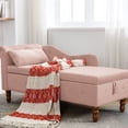 thumbnail image 1 of Modern Pink Chair For Living Room - Construction Materials Chaise Soft Fabric & Style, 1 of 5