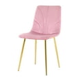 thumbnail image 1 of Modern Pink Dining Chairs with Gold Metal Legs – Home Bedroom & Student Desk Set of 4, Ergonomic Design & Comfortable Seating, 1 of 9