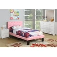 thumbnail image 1 of Modern Pink Faux Leather Tufted Twin Platform Bed, 1 of 7