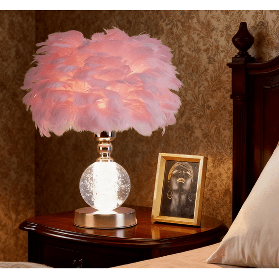 Modern Pink Feather Table Lamp A Chic Statement for Your Bedroom