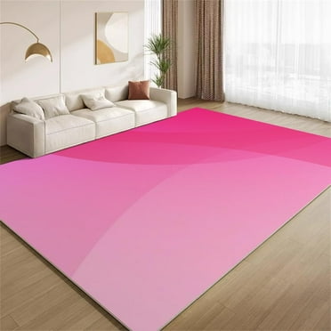 Modern Pink Gradient Area Rug Girls Kids Bedroom Rugs, Dormitory Living Room Home Decor Pink Rug, Non-Slip Short Pile Not Easy To Fall Off Lounge Rug Floor Mat-5' × 6' / 60" × 72" ( W × L )
