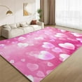 thumbnail image 1 of Modern Pink Heart Print Area Rugs 3x5ft Rug Romantic Pink Rugs Room Soft Washable Non Slip Floor Carpet for Living Room Bedroom Office, 1 of 6