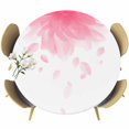 thumbnail image 1 of Modern Pink Round Tablecloth, Fitted Table Cover with Elastic for 36"-44" Round Tables, Gradient Floral Abstract Bohemian White Table Cloth Outdoor Indoor Dinning Party Waterproof Tablecloths, 1 of 7