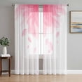 thumbnail image 1 of Modern Pink Sheer Curtains 63 Inch Length 2 Panels Set, Gradient Floral Abstract Bohemian White Voile Window Treatment Rod Pocket Curtains Sheers Drapes for Bedroom/Living Room/Kitchen 52x"63"x2, 1 of 7