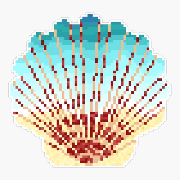 Modern Pixel Sea Clam Sticker