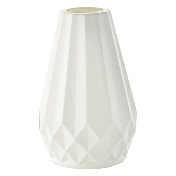 Modern Plastic Flower Vase For Fresh & Artificial Flowers - Leakproof Lightweight Decorative Vase For Home Office Table Decor