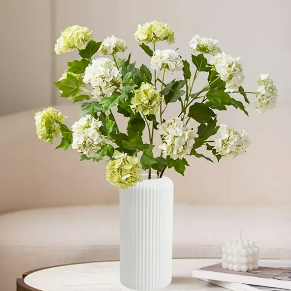 Modern Plastic Flower Vase for Home Decor | Sleek White or Black Tabletop Vase for Mantel, Bookshelf, Coffee Table & Fireplace | 7.87 Inch Tall Decorative Vase, 1 Piece