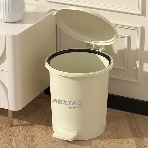 Modern Plastic Foot Pedal Trash Can with Lid | Durable Odor Control Garbage Bin for Kitchen Bathroom Office | Silent Close | Multiple Sizes Available | 1 Pack