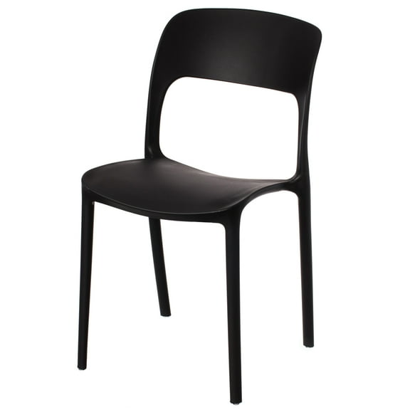 Modern Plastic Outdoor Dining Chair with Open Curved Back