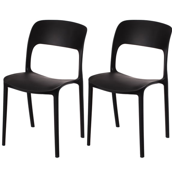 Modern Plastic Outdoor Dining Chair with Open Curved Back