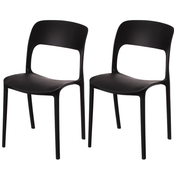 Modern Plastic Outdoor Dining Chair with Open Curved Back