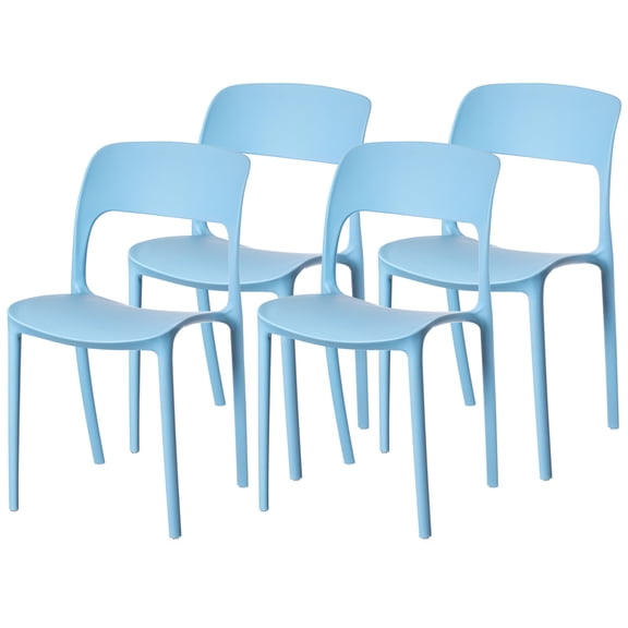 Modern Plastic Outdoor Dining Chair with Open Curved Back