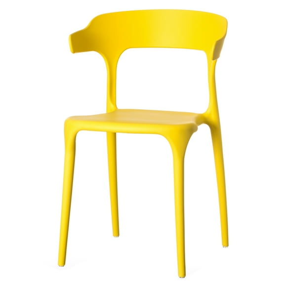 Modern Plastic Outdoor Dining Chair with Open U Shaped Back