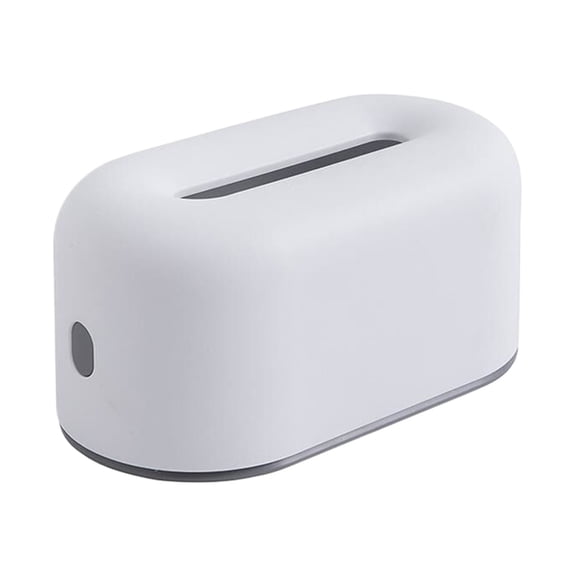 Modern Plastic Tissue Box Cover Dispenser - Sleek Home Decor for Living Room, Bedroom, Dorm, Office Desk - Holds Standard Rectangle Pop-Up Tissues, Secure Lid & Elastic Holder Ciozy