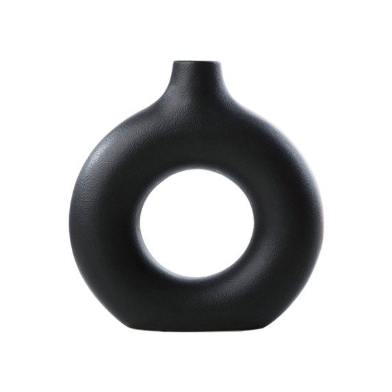 Modern Plastic Vase 7.67 In, Lightweight Hollow Decorative Flower Vase for Tabletop Shelf Dining Room Office Bookshelf Decor, Medium