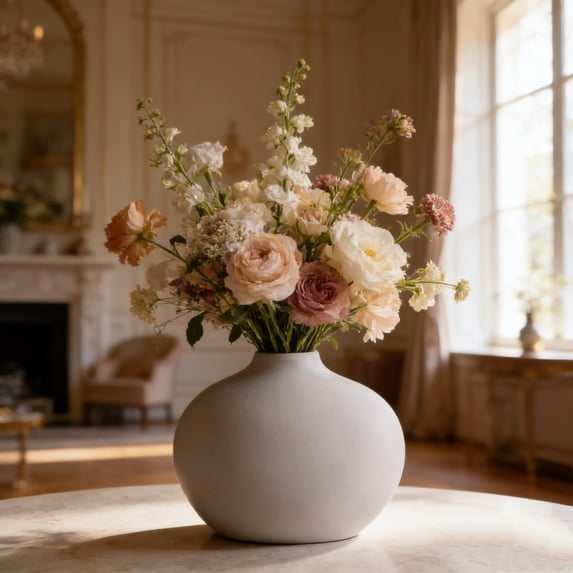 Modern Plastic Vase, Elegant Decorative Vessel for Dried Flowers, Contemporary Artwork Container, Stylish Home Accent (White)