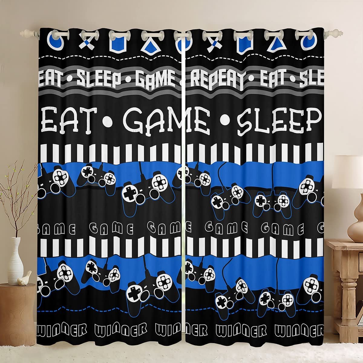 Modern Play Game Controller Gamepad Boy Cool Window Curtains Drapes for ...
