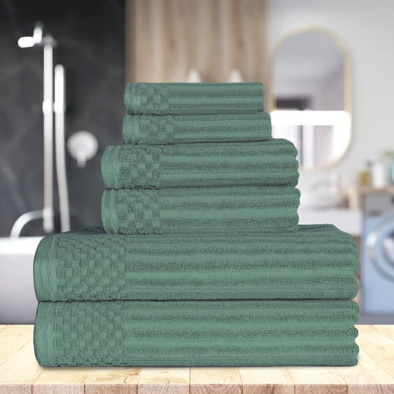 Modern Plush Cotton 6-Piece Towel Set, Basil by Blue Nile Mills