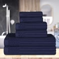 thumbnail image 1 of Modern Plush Cotton 6-Piece Towel Set, Navy Blue by Blue Nile Mills, 1 of 9