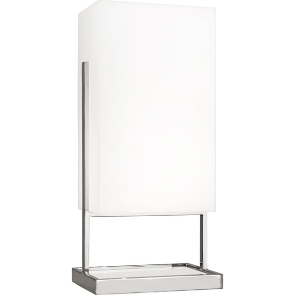 Modern Polished Nickel and White Marble Table Lamp with Frosted Acrylic Shade - 27.5 Inch Contemporary Lighting Fixture