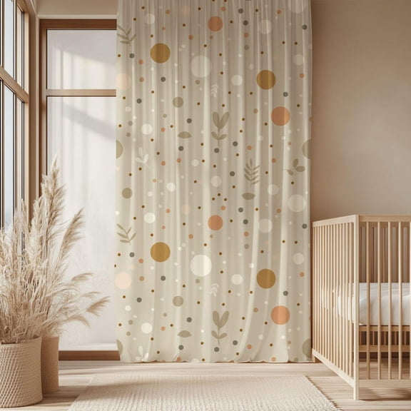 Modern Polka Dot Fabric Curtain, Blackout Door Curtain, Minimalist Soft Light Filtering Drapery, Boho Valance for Kitchen Window, Gift for Her