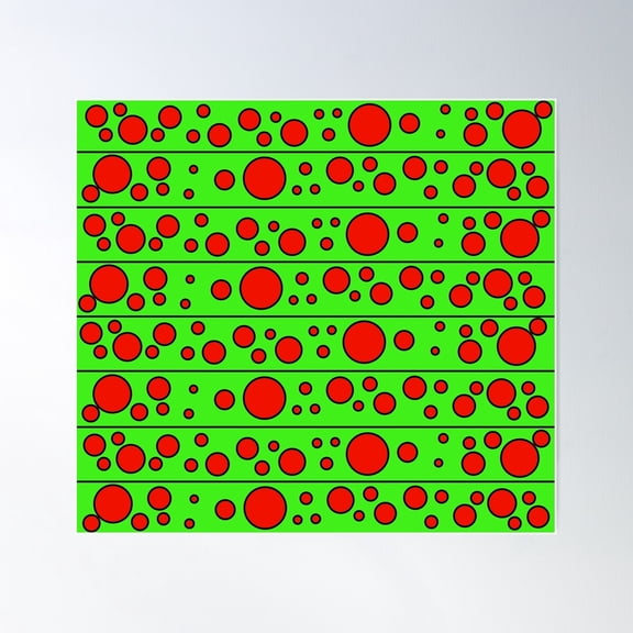 Modern Polka Dots - Candy Apple Poster Wall Art, Modern Wall Decor For Living Room Bedroom, 30x30 UNFRAMED