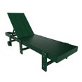 thumbnail image 1 of Modern Poly Reclining Chaise Lounge With Wheels, Dark Green, 1 of 11