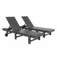 thumbnail image 1 of Modern Poly Reclining Chaise Lounge With Wheels (Set Of 2), Gray, 1 of 3