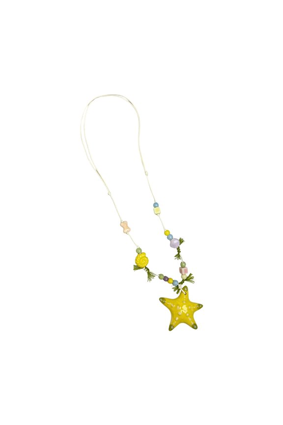 Modern Polymer Sea Star Statement Necklace With Adjustable Chain Accessory For Casual And Formal