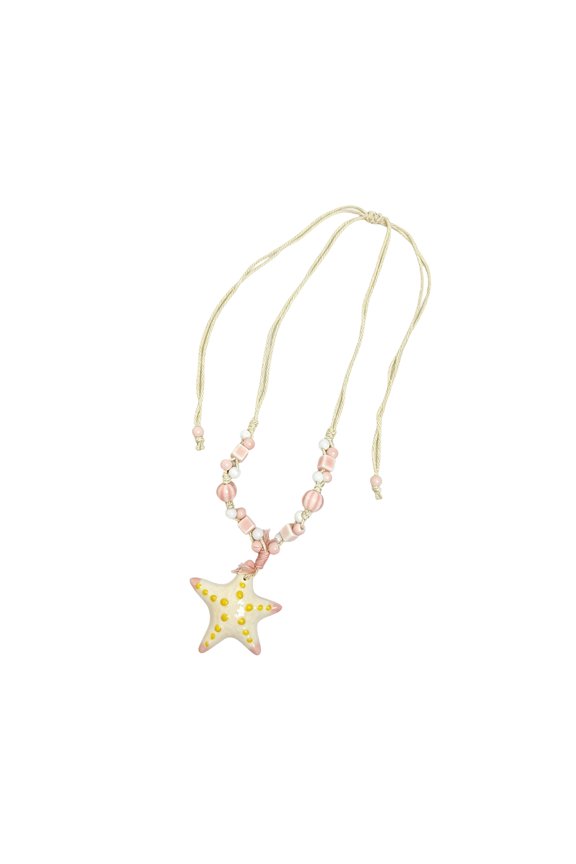 Modern Polymer Sea Star Statement Necklace With Adjustable Chain Accessory For Casual And Formal
