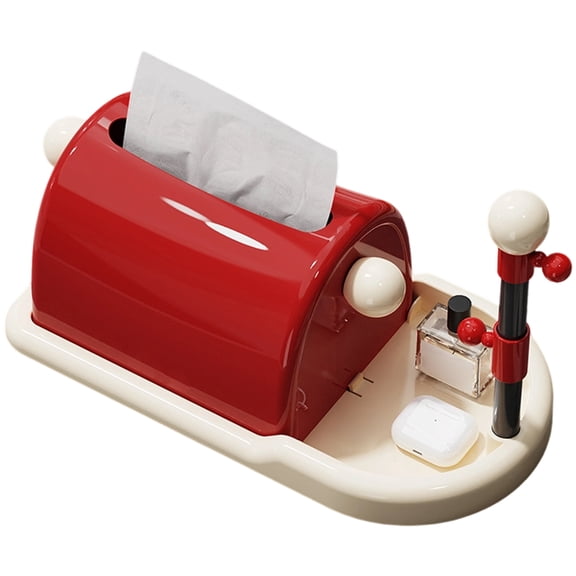 Modern Polystyrene Tissue Box with Removable Tray for Kitchen Desk Countertop Storage, Space-Saving Organizers