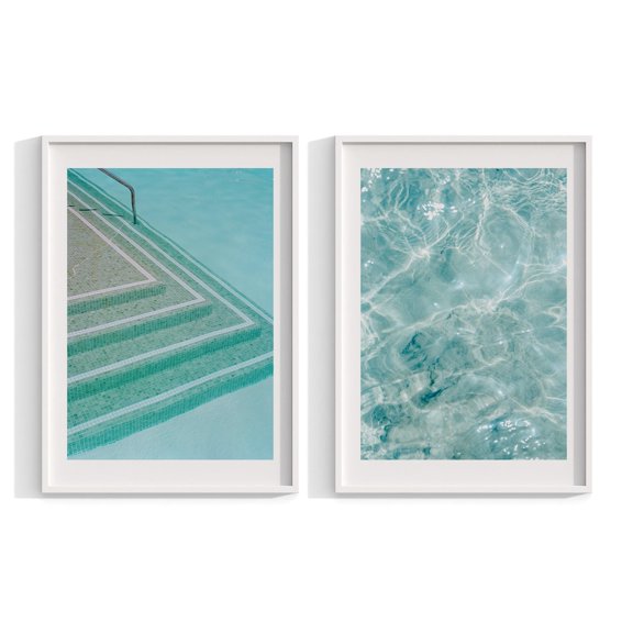 Modern Poolside Photography Wall Art Print Set Of 2 With Home Decor