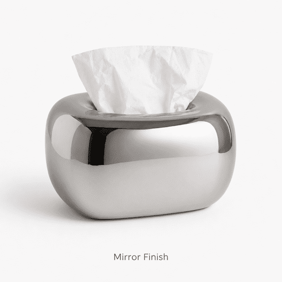Modern Porcelain Tissue Box Holder, Rounded Cream Style Decorative Napkin Dispenser for Living Room Table Desk